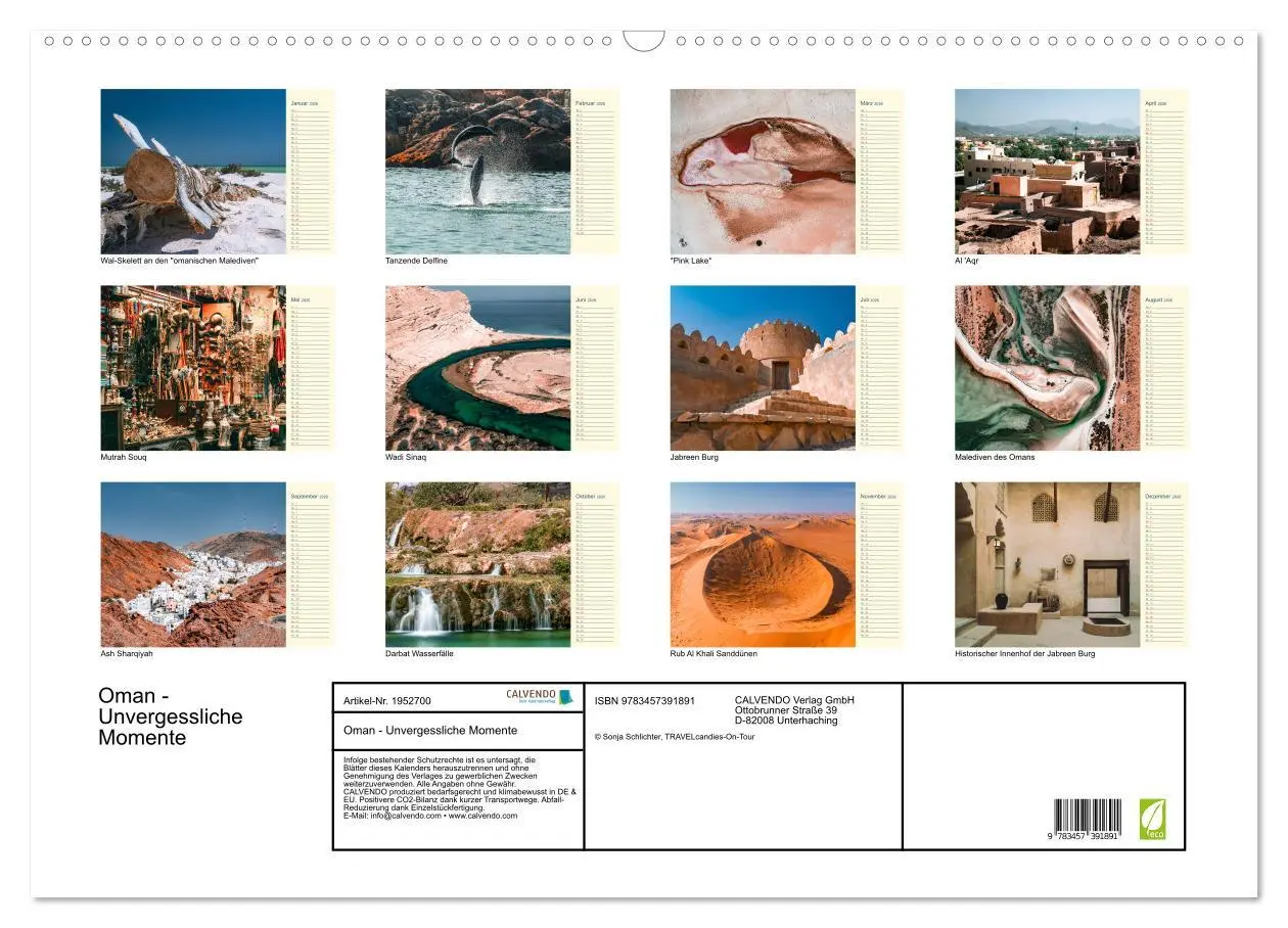 Bild: 9783457391891 | Oman - Unvergessliche Momente (Wandkalender 2026 DIN A2 quer),...