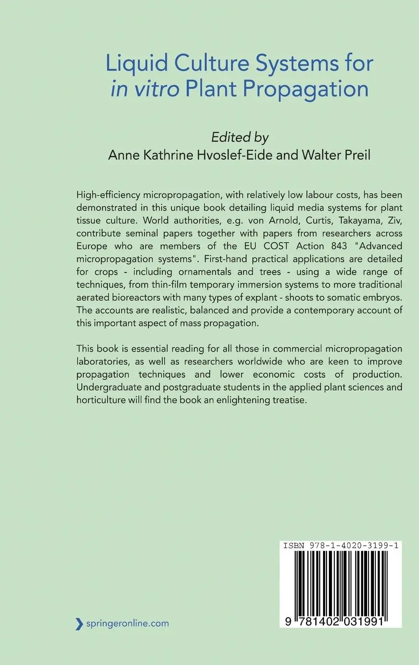 Rückseite: 9781402031991 | Liquid Culture Systems for in vitro Plant Propagation | Preil (u. a.)