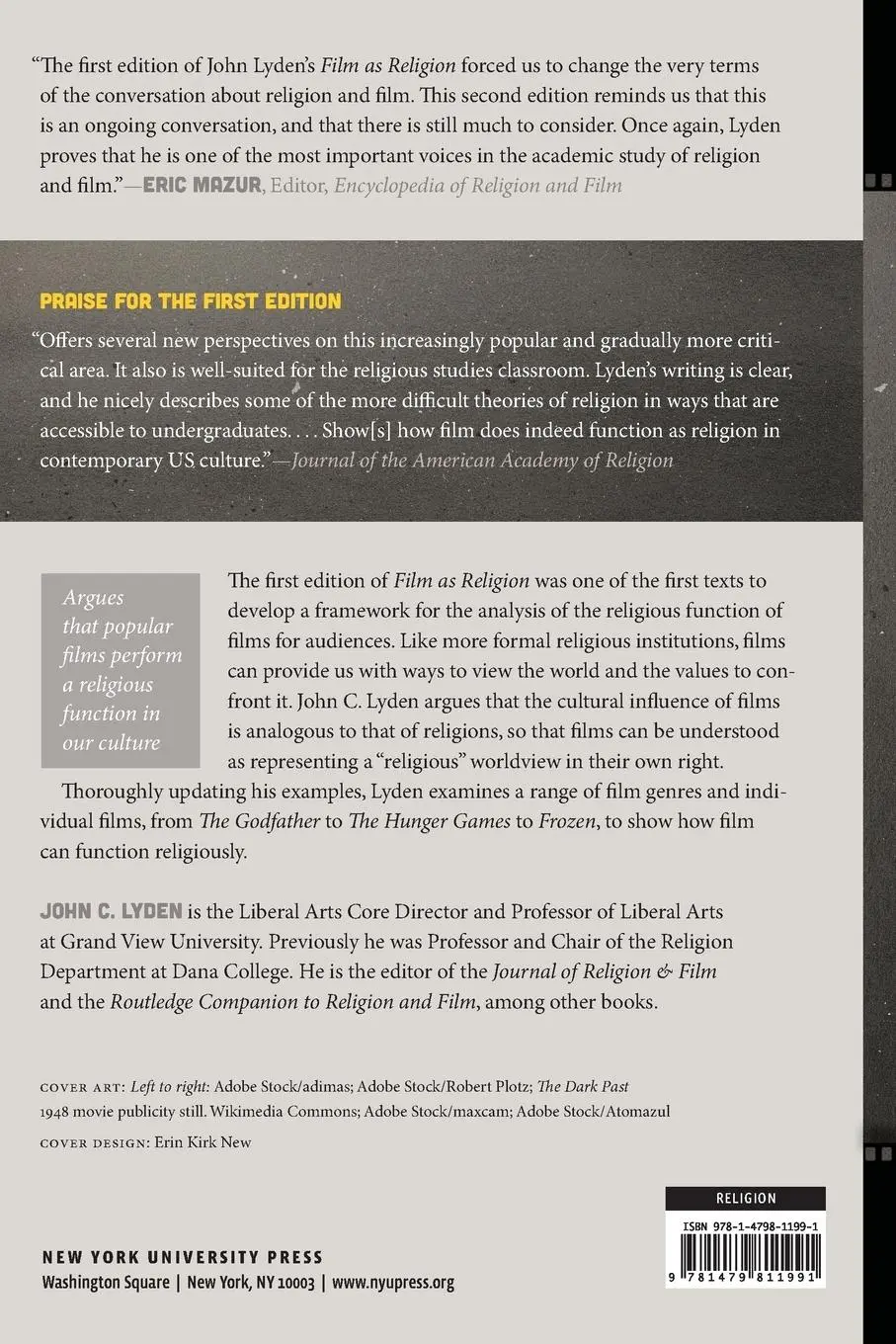 Rückseite: 9781479811991 | Film as Religion, Second Edition | Myths, Morals, and Rituals | Lyden