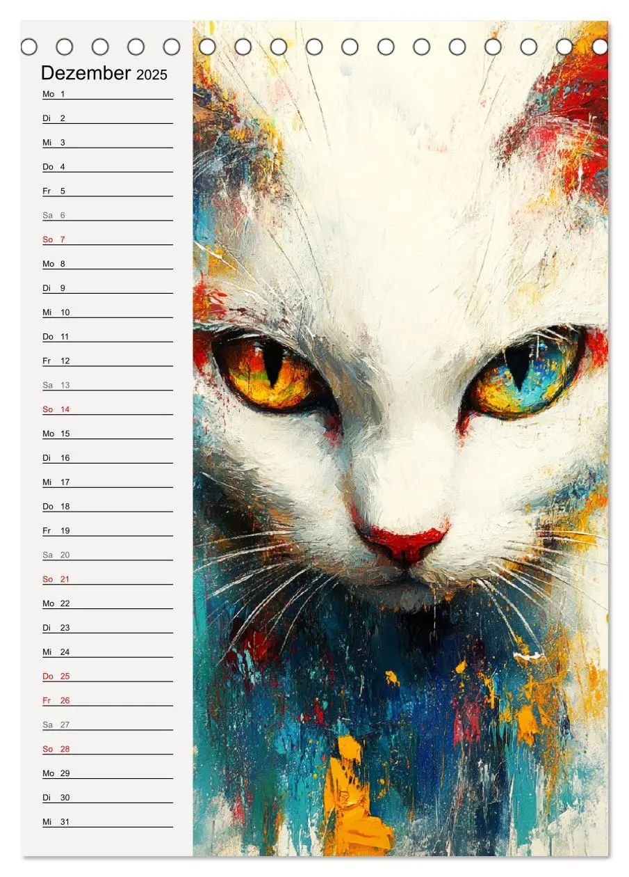 Bild: 9783457211991 | Katzenportraits. Moderne Samtpfoten-Kunst (Tischkalender 2025 DIN...