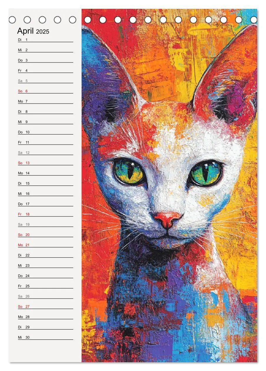 Bild: 9783457211991 | Katzenportraits. Moderne Samtpfoten-Kunst (Tischkalender 2025 DIN...