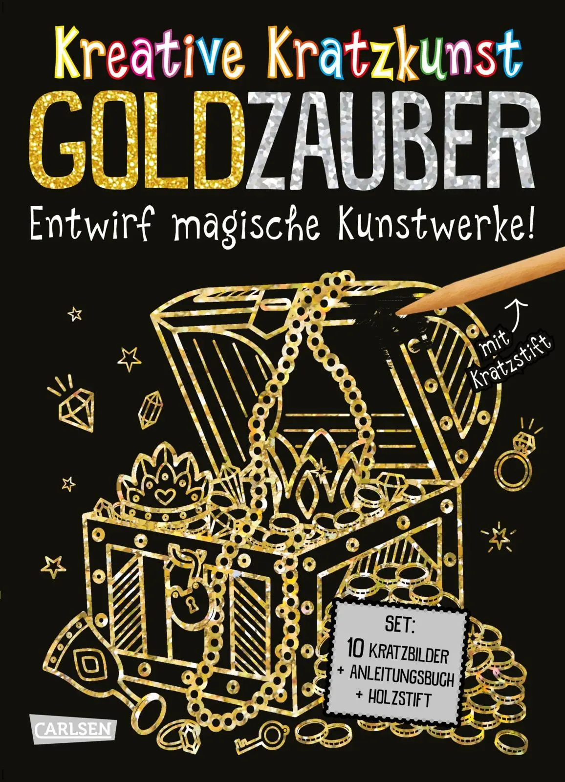 Cover: 9783551191991 | Kratzbilder für Kinder: Kreative Kratzkunst: Goldzauber | Poitier