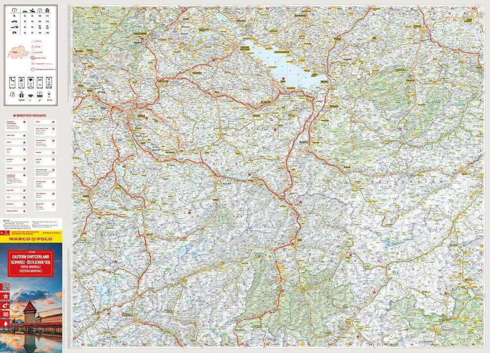 Bild: 9783575021991 | MARCO POLO Reisekarte Schweiz 02 Östlicher Teil 1:225.000 | 1 Karte