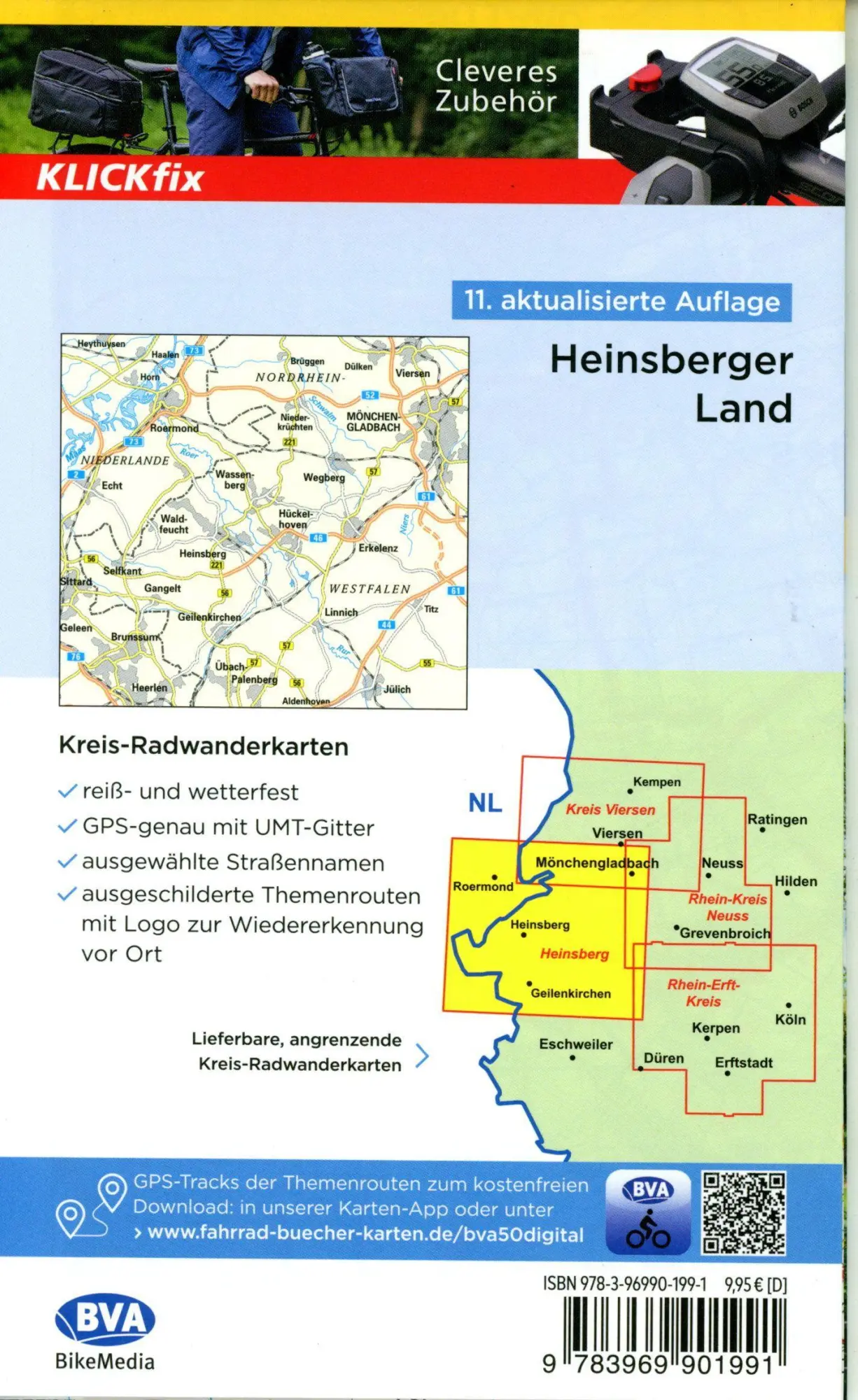 Bild: 9783969901991 | BVA Radwanderkarte Heinsberger Land 1:50.000, mit Knotenpunkten,...