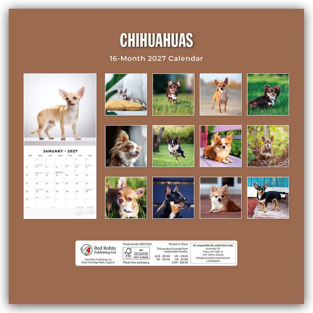 Bild: 9781837012091 | Chihuahuas - Chihuahua 2027 - 16-Monatskalender | Robin Red | Kalender