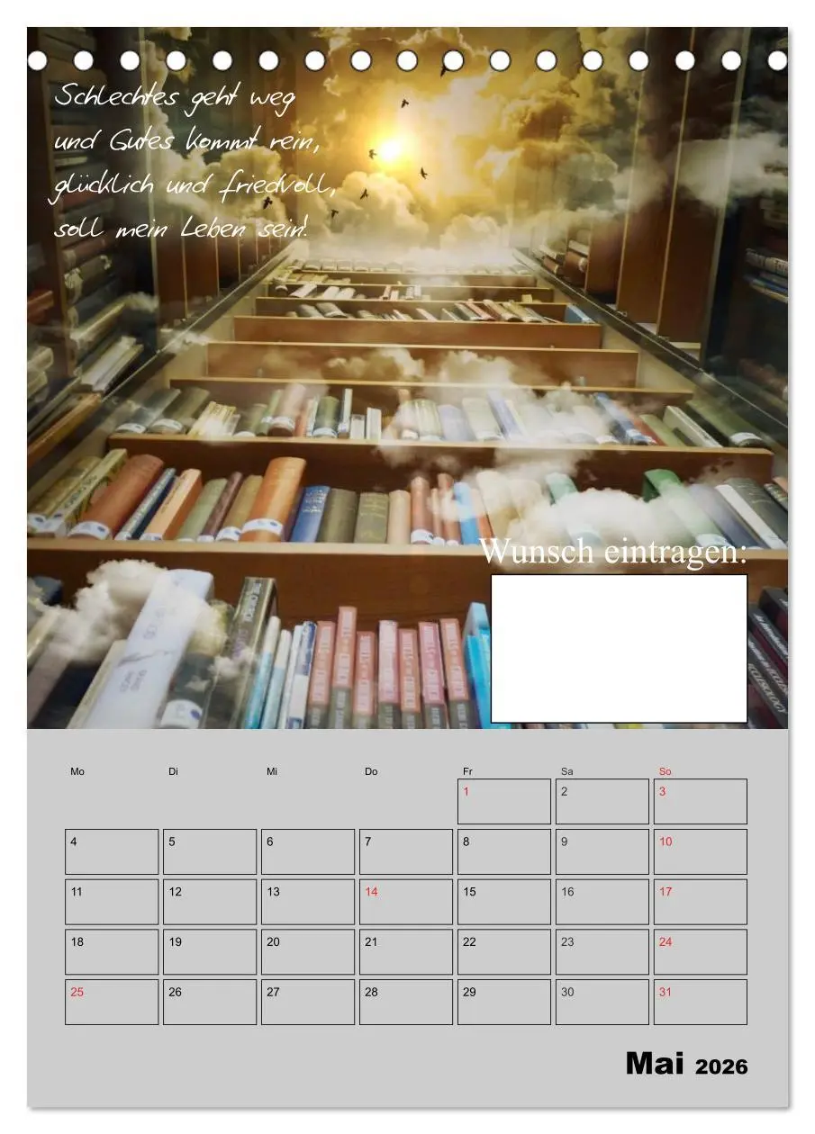 Bild: 9783516432091 | Wunsch- und Zauberkalender (Tischkalender 2026 DIN A5 hoch),...