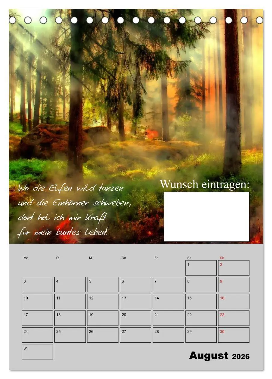 Bild: 9783516432091 | Wunsch- und Zauberkalender (Tischkalender 2026 DIN A5 hoch),...