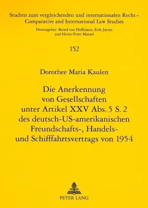 Cover: 9783631582091 | Die Anerkennung von Gesellschaften unter Artikel XXV Abs. 5 S. 2...