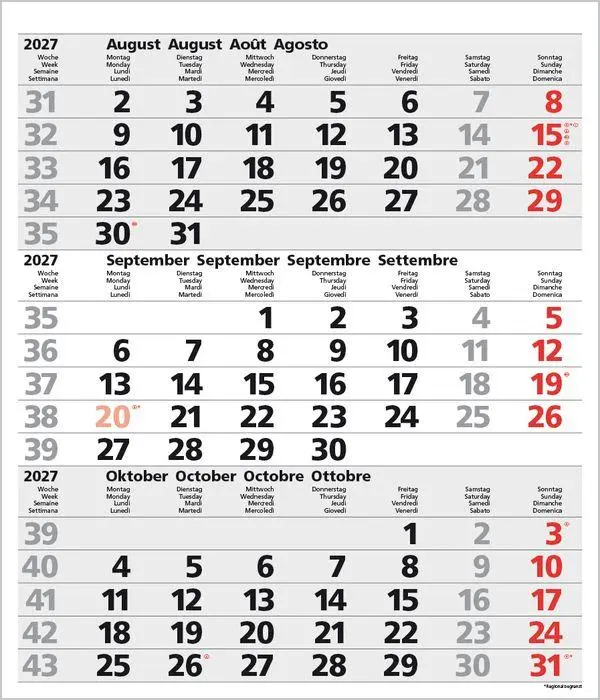 Bild: 9783819302091 | 3-Monats-Planer Comfort Grau 2027 | Verlag Korsch | Kalender | 12 S.