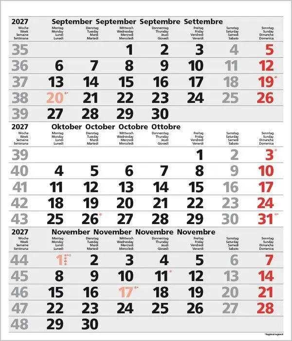 Bild: 9783819302091 | 3-Monats-Planer Comfort Grau 2027 | Verlag Korsch | Kalender | 12 S.