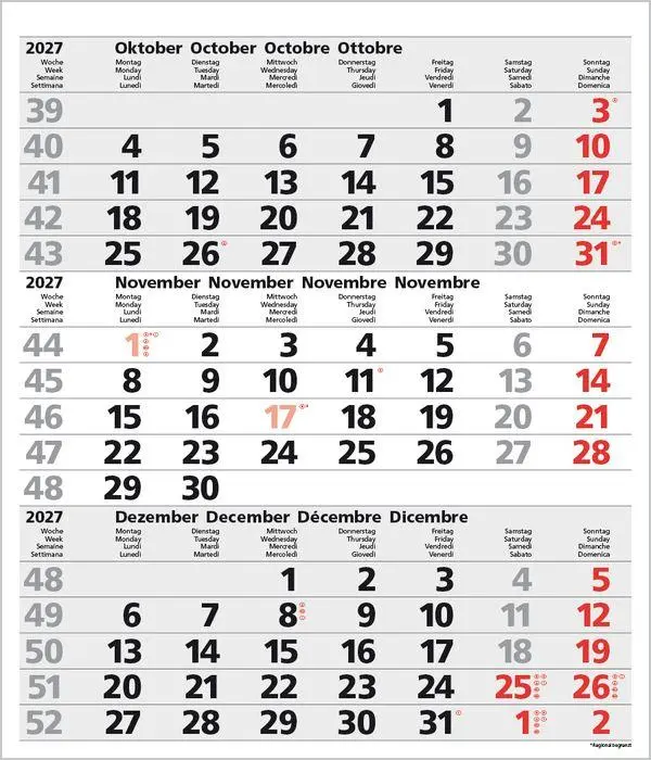 Bild: 9783819302091 | 3-Monats-Planer Comfort Grau 2027 | Verlag Korsch | Kalender | 12 S.
