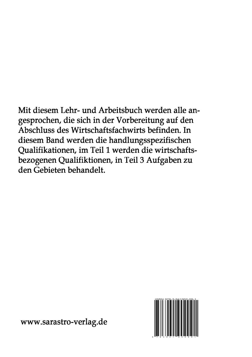 Rückseite: 9783941902091 | Wirtschaftsfachwirt - Das prüfungsrelevante Wissen | Teil 2 | Padberg