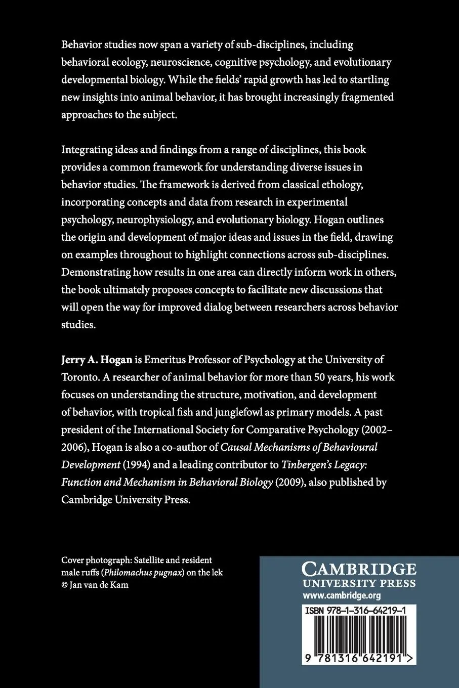 Rückseite: 9781316642191 | The Study of Behavior | Jerry A. Hogan | Taschenbuch | Englisch | 2019
