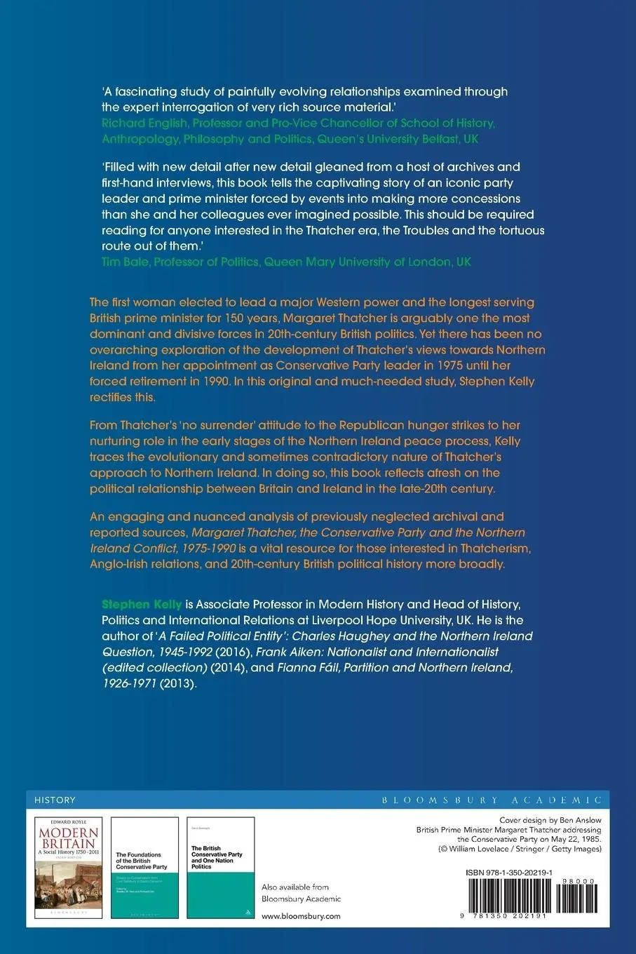 Rückseite: 9781350202191 | Margaret Thatcher, the Conservative Party and the Northern Ireland...