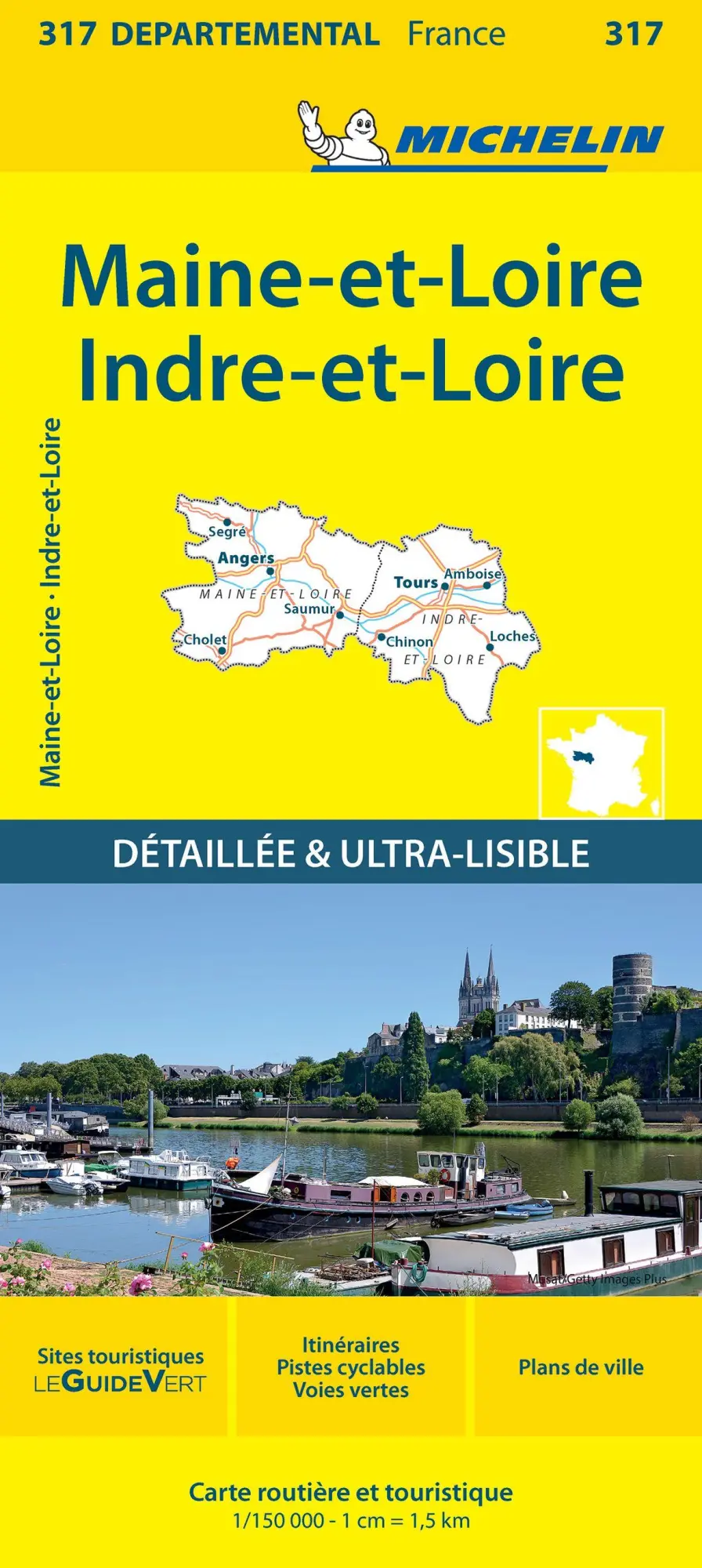 Cover: 9782067202191 | Indre-et-Loire Maine-et-Loire - Michelin Local Map 317 | Map | 1 S.