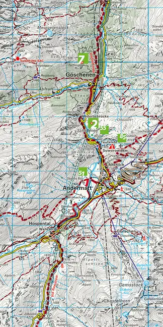 Bild: 9783259022191 | Kümmerly+Frey Wanderkarte 19 Gotthard 1:60.000 | (Land-)Karte | 2019