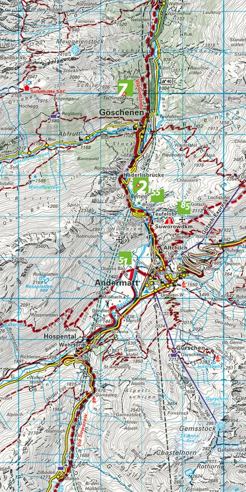 Bild: 9783259022191 | Kümmerly+Frey Wanderkarte 19 Gotthard 1:60.000 | (Land-)Karte | 2019