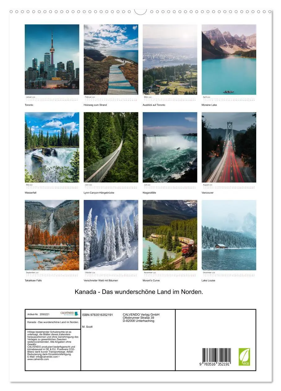 Bild: 9783516352191 | Kanada - Das wunderschöne Land im Norden. (Wandkalender 2026 DIN A2...