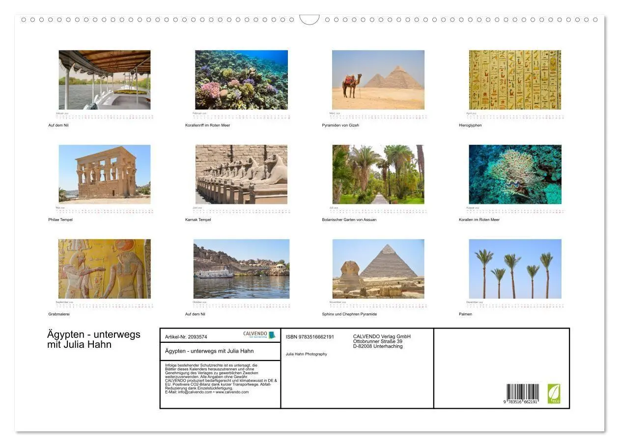 Bild: 9783516662191 | Ägypten - unterwegs mit Julia Hahn (Wandkalender 2026 DIN A2 quer),...