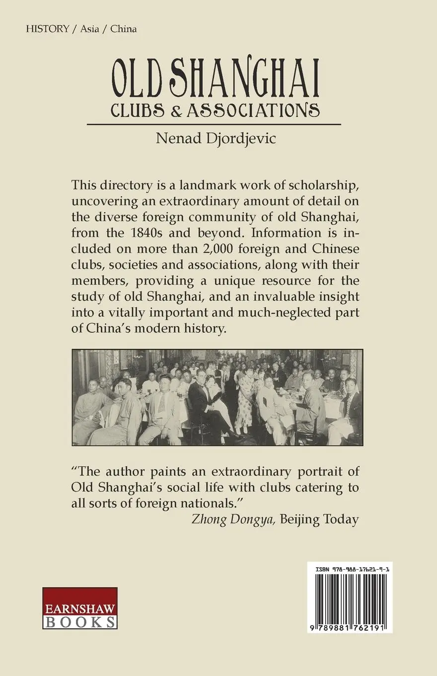 Rückseite: 9789881762191 | Old Shanghai Clubs and Associations | Nenad Djordjevic | Taschenbuch