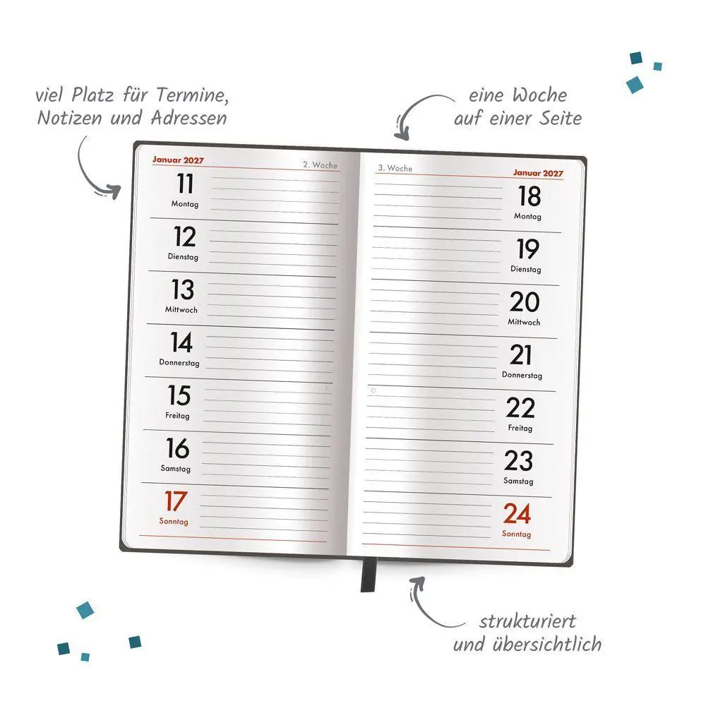Bild: 4251901512291 | TRÖTSCH - Taschenterminer Soft Touch Anthrazit 2027 | KG | Kalender