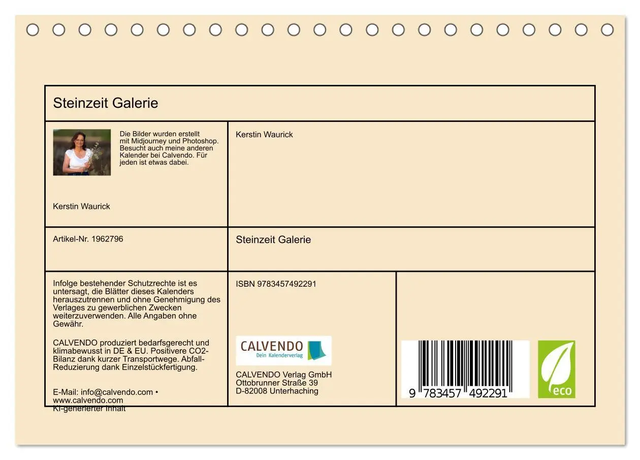 Bild: 9783457492291 | Steinzeit Galerie (Tischkalender 2026 DIN A5 quer), CALVENDO...
