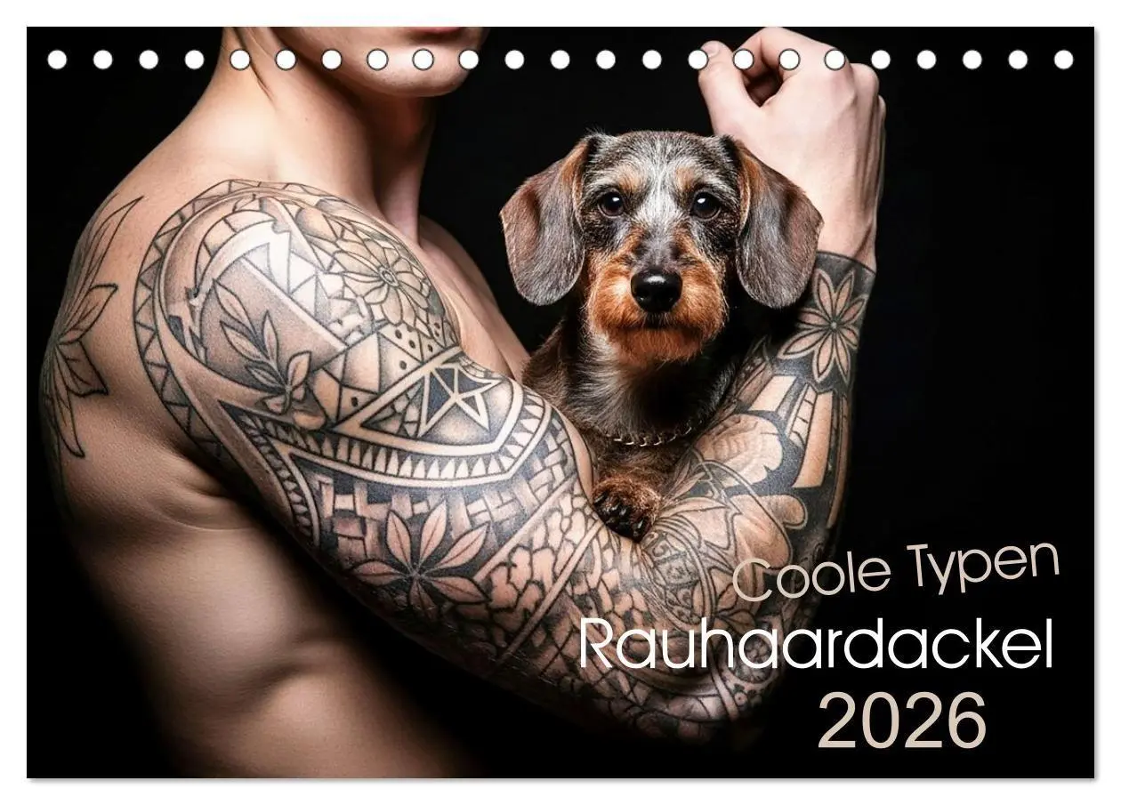 Cover: 9783516722291 | Coole Typen - Rauhaardackel (Tischkalender 2026 DIN A5 quer),...