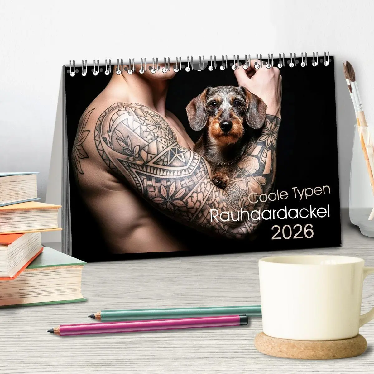 Bild: 9783516722291 | Coole Typen - Rauhaardackel (Tischkalender 2026 DIN A5 quer),...