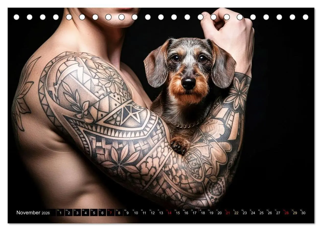 Bild: 9783516722291 | Coole Typen - Rauhaardackel (Tischkalender 2026 DIN A5 quer),...