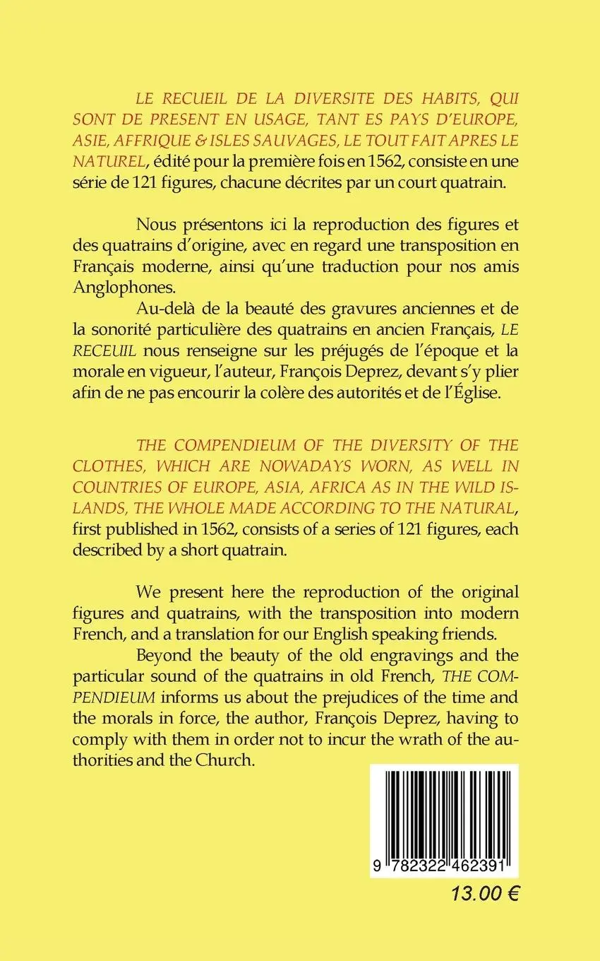 Rückseite: 9782322462391 | Le recueil de la diversité des habits | Jacques Martel | Taschenbuch