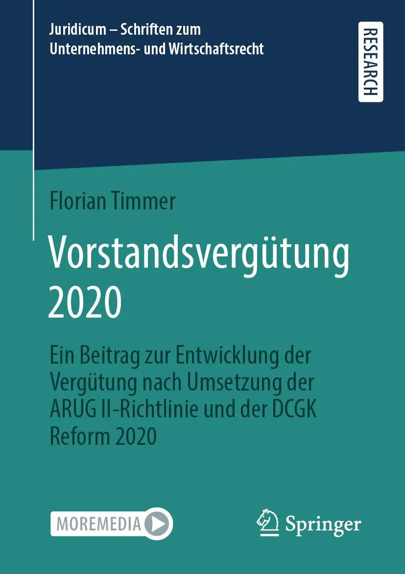 Cover: 9783658382391 | Vorstandsvergütung 2020 | Florian Timmer | Taschenbuch | xxv | Deutsch