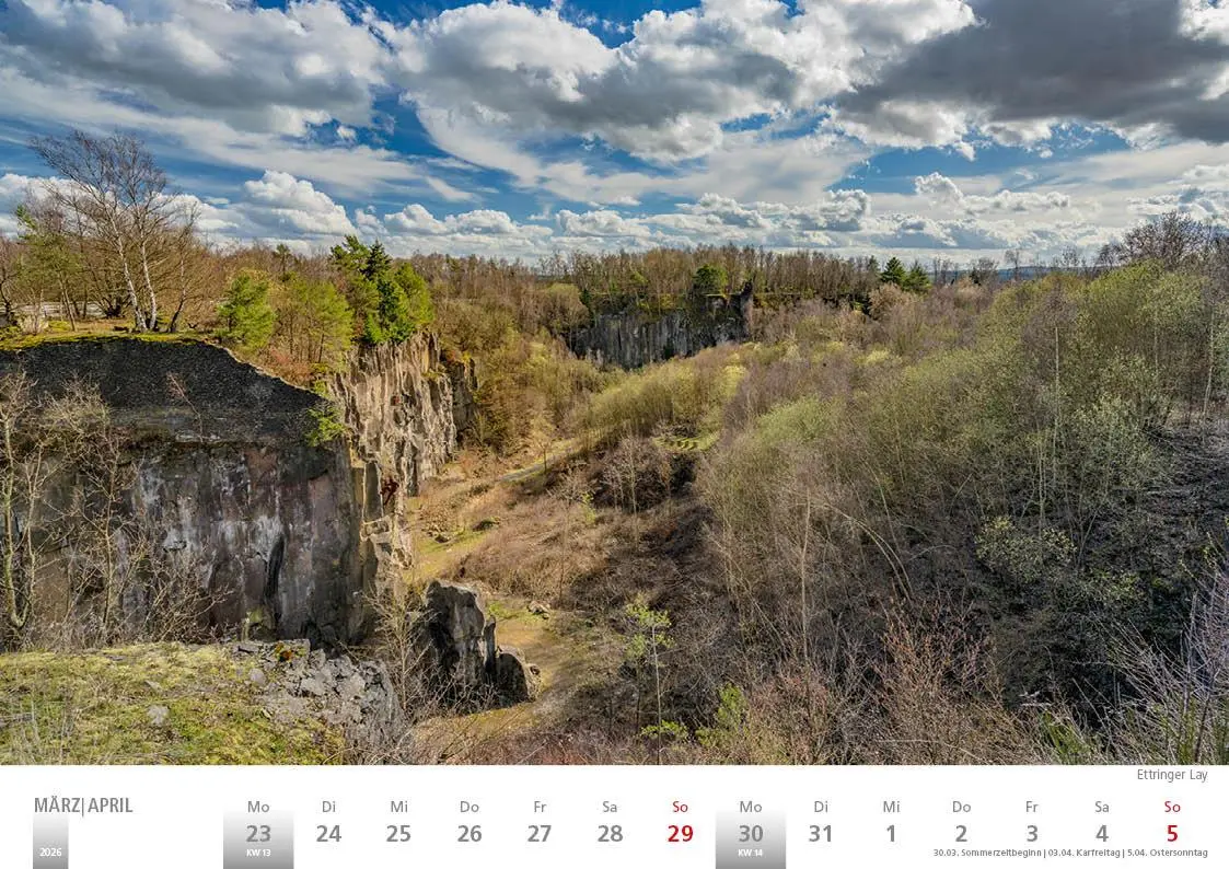 Bild: 9783965352391 | Die Eifel in Wort und Bild 2026 Bildkalender A4 quer, 28 Bilder auf...