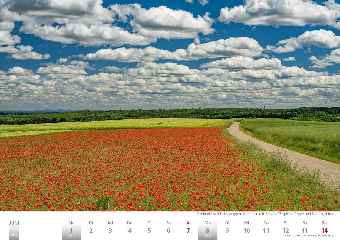 Bild: 9783965352391 | Die Eifel in Wort und Bild 2026 Bildkalender A4 quer, 28 Bilder auf...