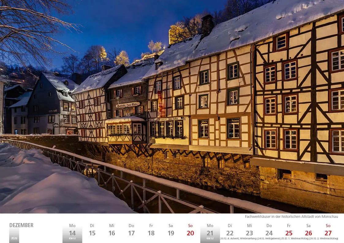 Bild: 9783965352391 | Die Eifel in Wort und Bild 2026 Bildkalender A4 quer, 28 Bilder auf...