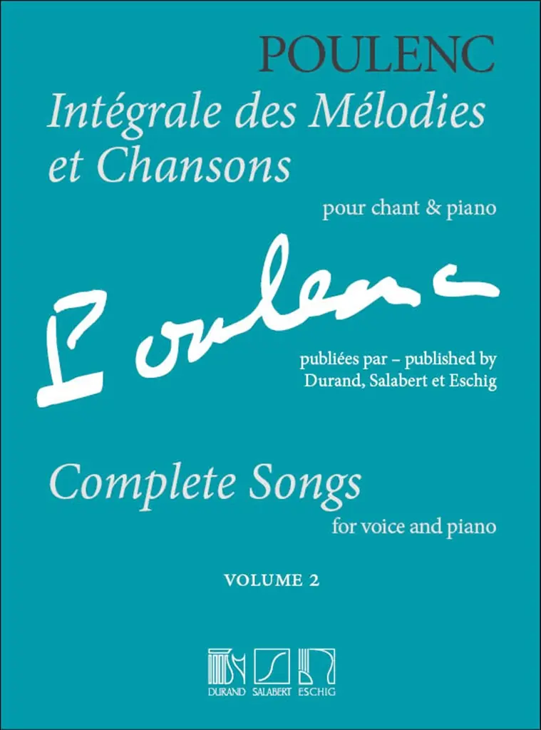 Cover: 9790044082391 | Integrale des Melodies et Chansons Vol.2 | Complete Songs | Poulenc