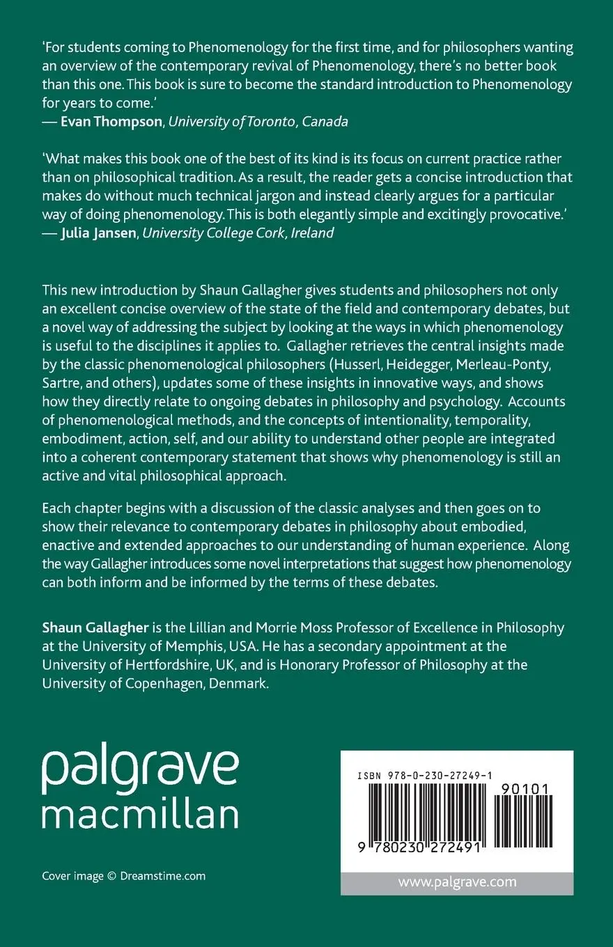 Rückseite: 9780230272491 | Phenomenology | Shaun Gallagher | Taschenbuch | xiii | Englisch | 2012