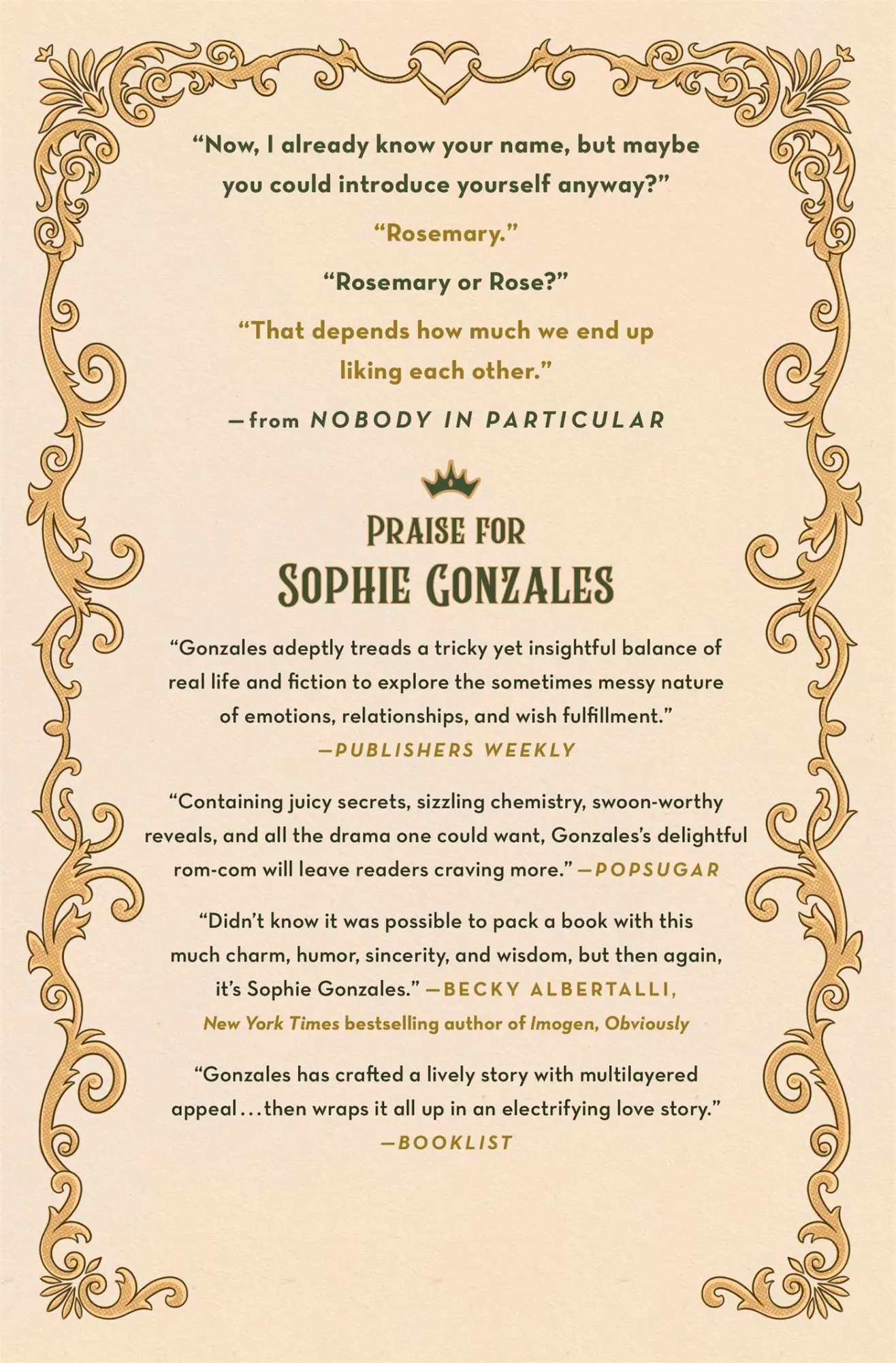 Rückseite: 9781250352491 | Nobody in Particular | Sophie Gonzales | Buch | Englisch | 2025