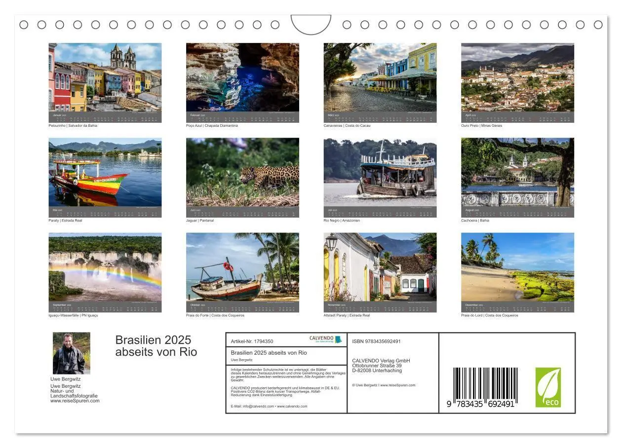 Bild: 9783435692491 | Brasilien 2025 abseits von Rio (Wandkalender 2025 DIN A4 quer),...