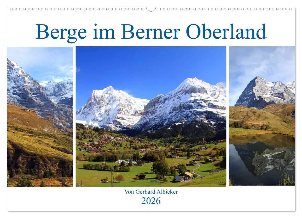 Cover: 9783457922491 | Berge im Berner Oberland (Wandkalender 2026 DIN A2 quer), CALVENDO...