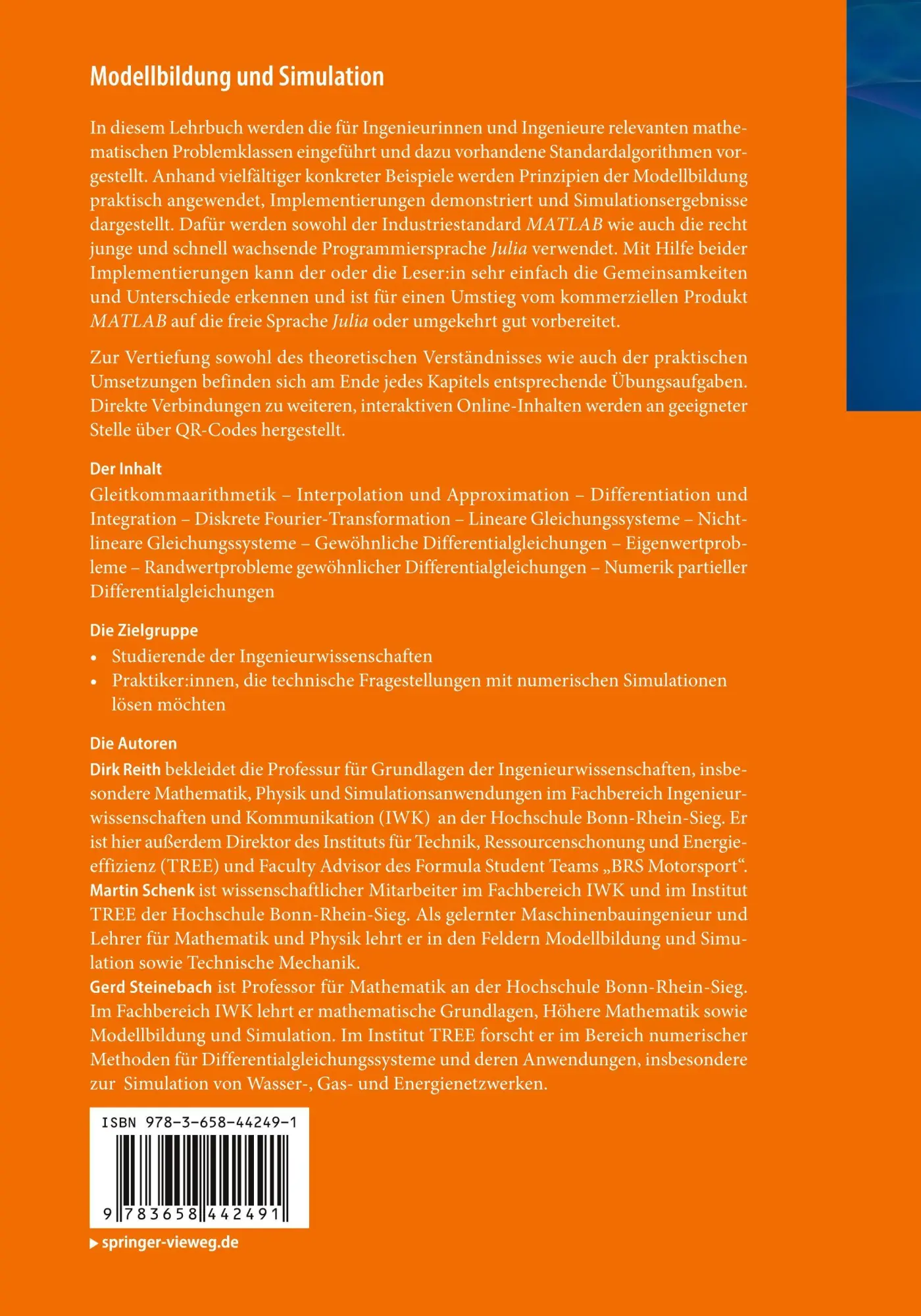 Rückseite: 9783658442491 | Modellbildung und Simulation | Dirk Reith (u. a.) | Taschenbuch | x