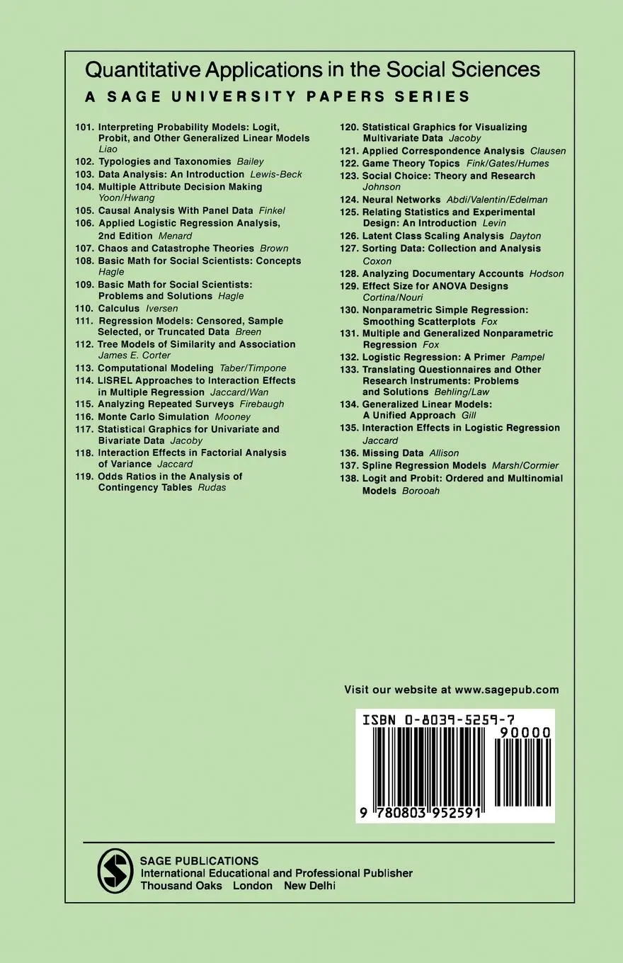 Rückseite: 9780803952591 | Typologies and Taxonomies | Kenneth D. Bailey | Taschenbuch | Englisch