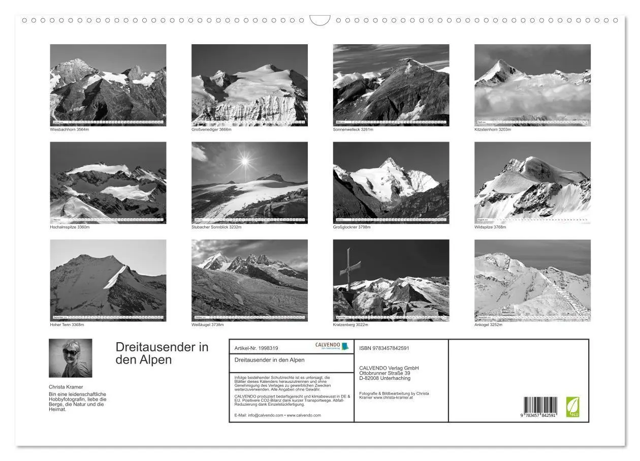 Bild: 9783457842591 | Dreitausender in den Alpen (Wandkalender 2026 DIN A2 quer),...