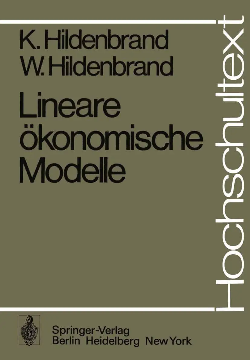 Cover: 9783540072591 | Lineare ökonomische Modelle | K. Hildenbrand (u. a.) | Taschenbuch