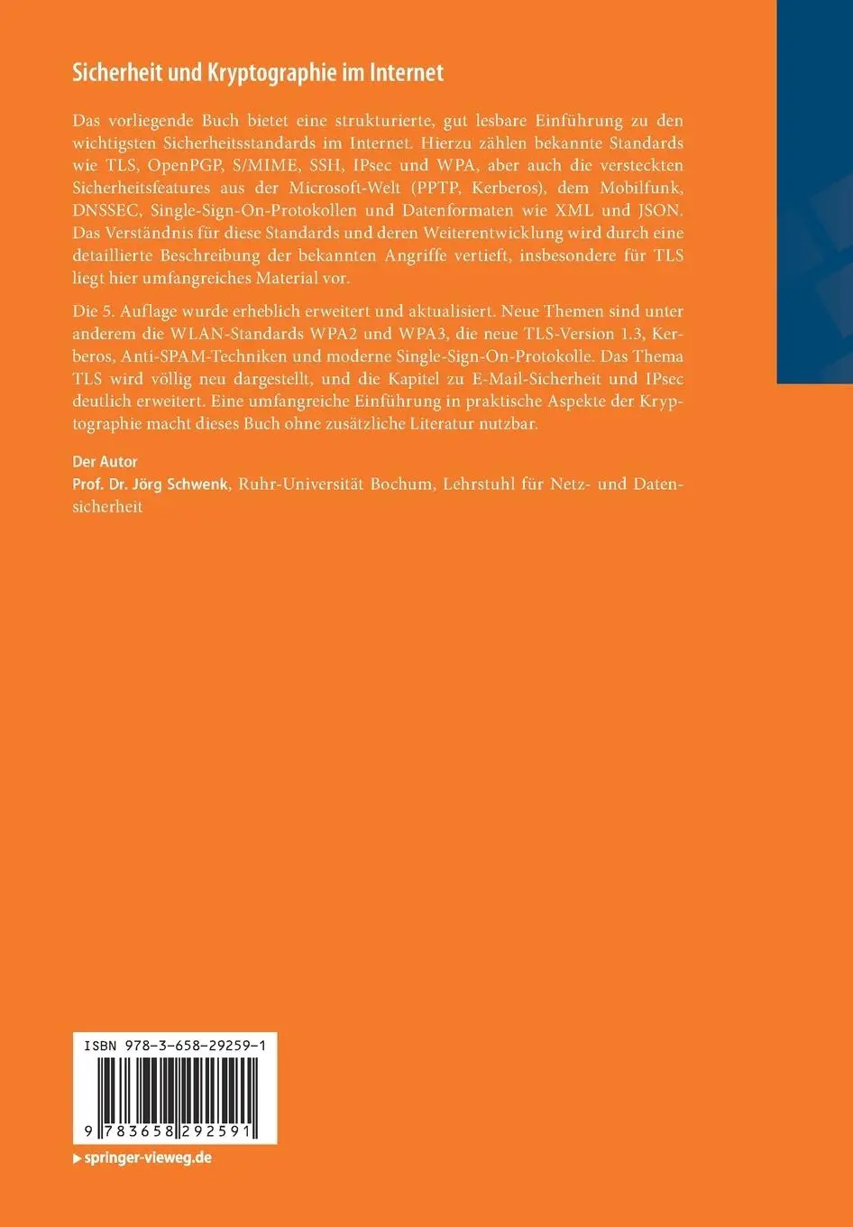 Rückseite: 9783658292591 | Sicherheit und Kryptographie im Internet | Theorie und Praxis | Buch Rückseite: 9783658292591 | Sicherheit und Kryptographie im Internet | Theorie und Praxis | Buch
