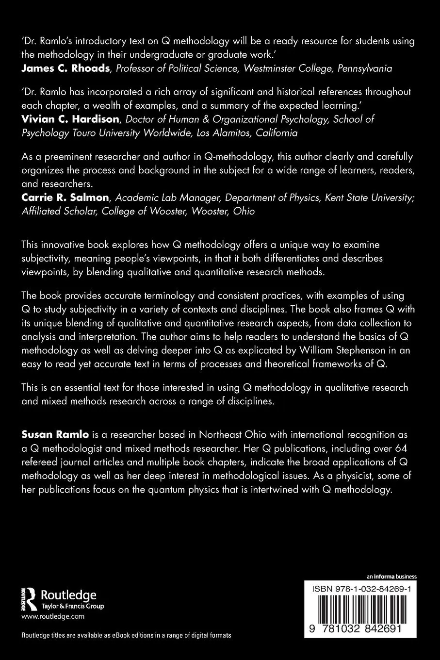 Rückseite: 9781032842691 | Examining Subjectivity with Q Methodology | Susan Ramlo | Taschenbuch