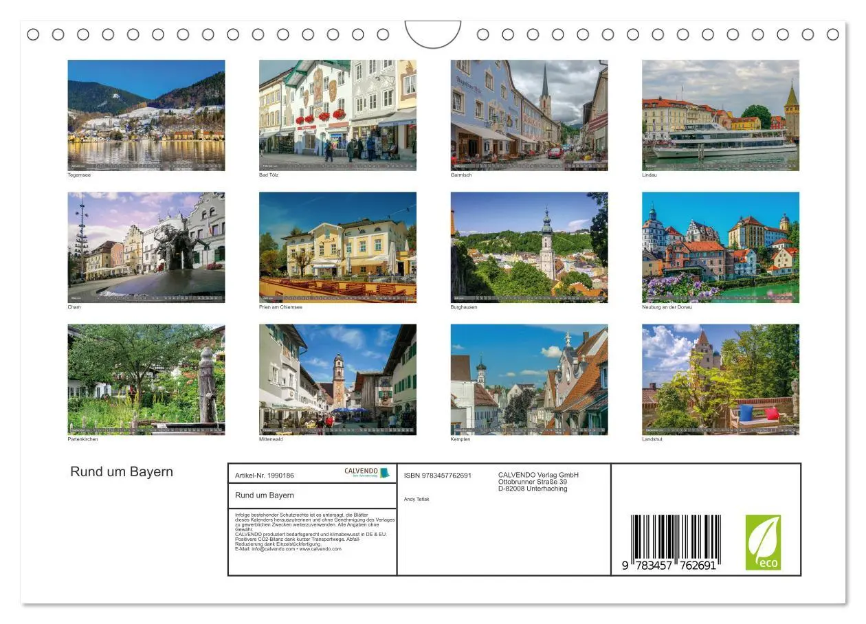 Bild: 9783457762691 | Rund um Bayern (Wandkalender 2026 DIN A4 quer), CALVENDO...