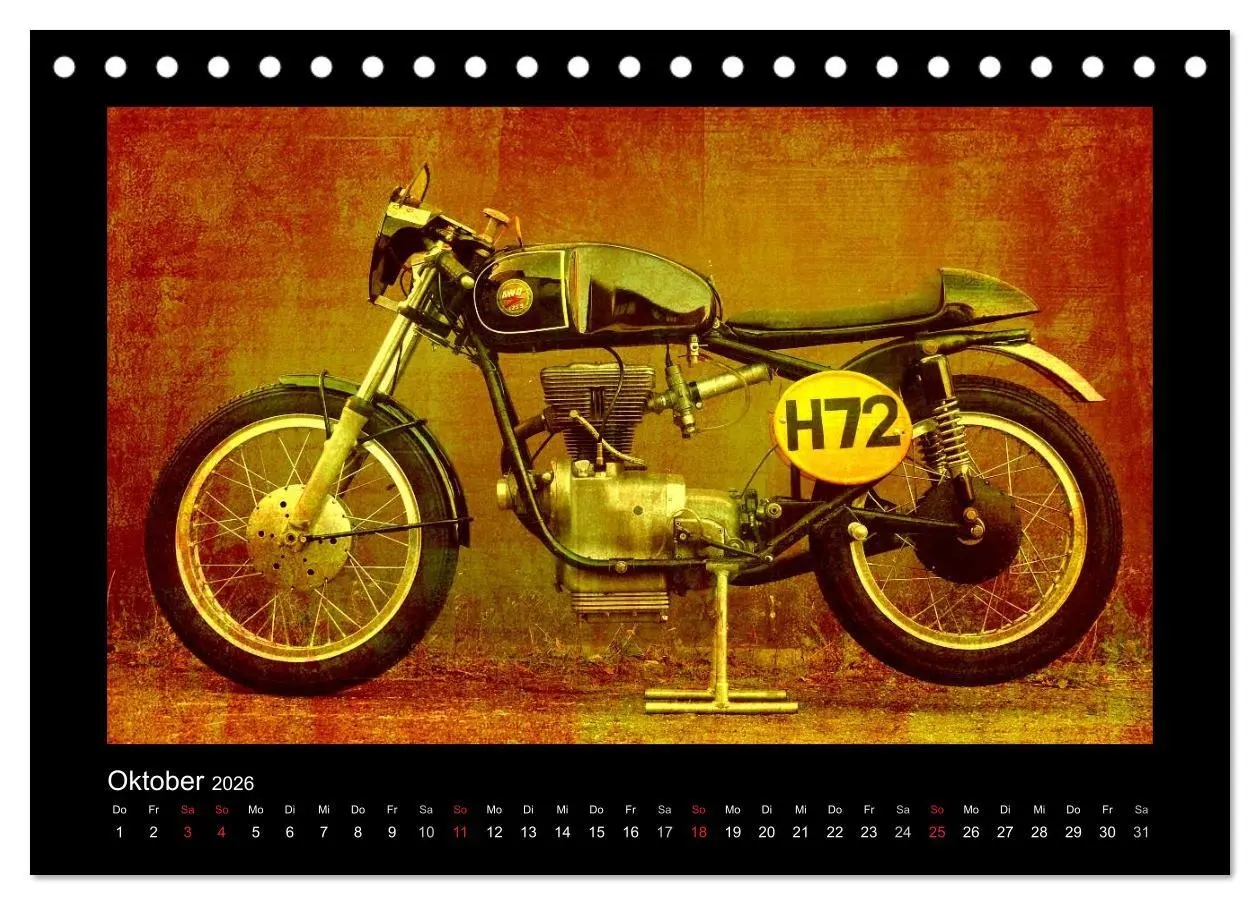 Bild: 9783516232691 | Motorrad Oldtimer (Tischkalender 2026 DIN A5 quer), CALVENDO...