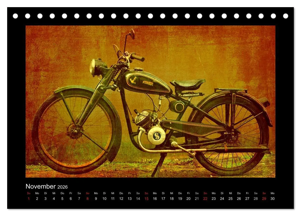 Bild: 9783516232691 | Motorrad Oldtimer (Tischkalender 2026 DIN A5 quer), CALVENDO...