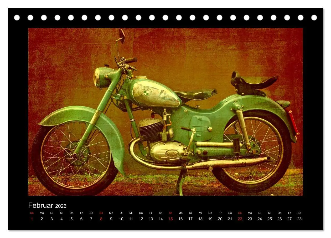 Bild: 9783516232691 | Motorrad Oldtimer (Tischkalender 2026 DIN A5 quer), CALVENDO...