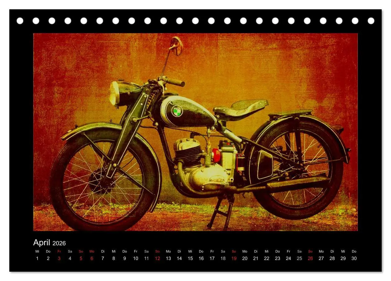 Bild: 9783516232691 | Motorrad Oldtimer (Tischkalender 2026 DIN A5 quer), CALVENDO...